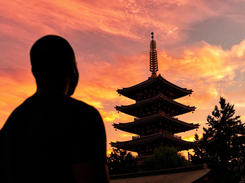 Solnedgang i Kyoto 