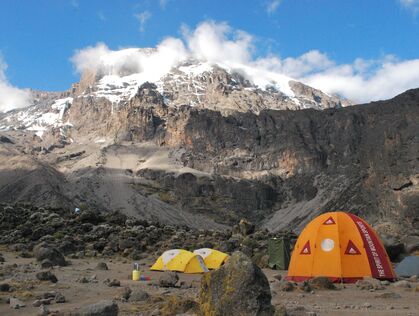 Telter på Kilimanjaro i Tanzania