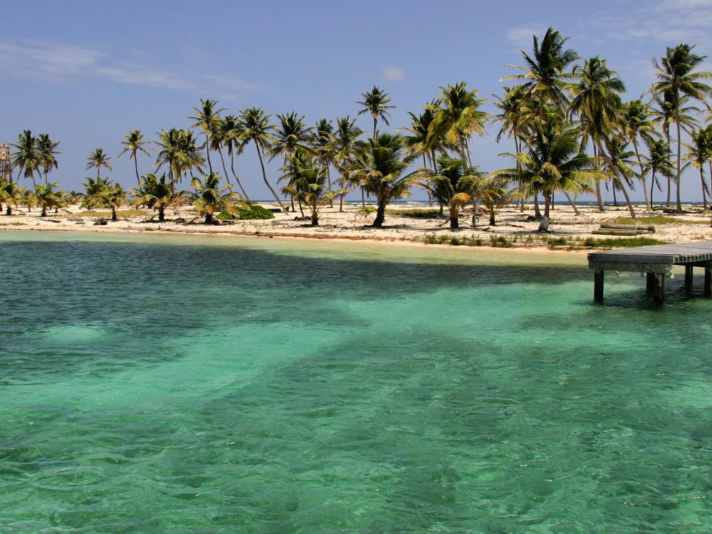 Vakker strand i Belize