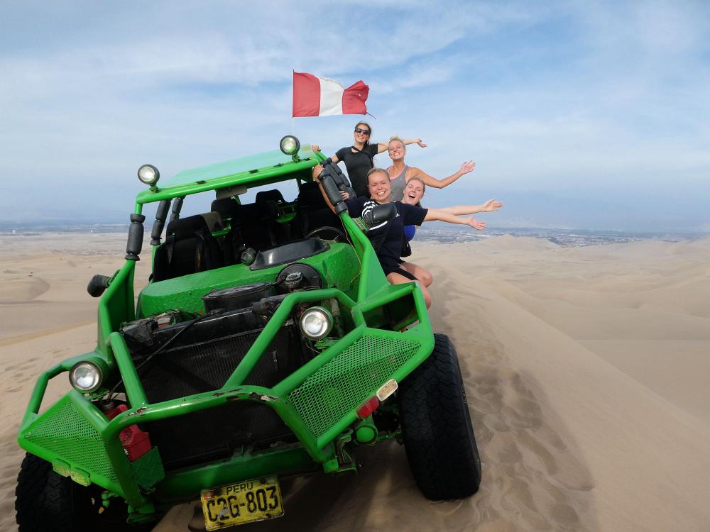 Beachbuggy i en oase i ørkenen