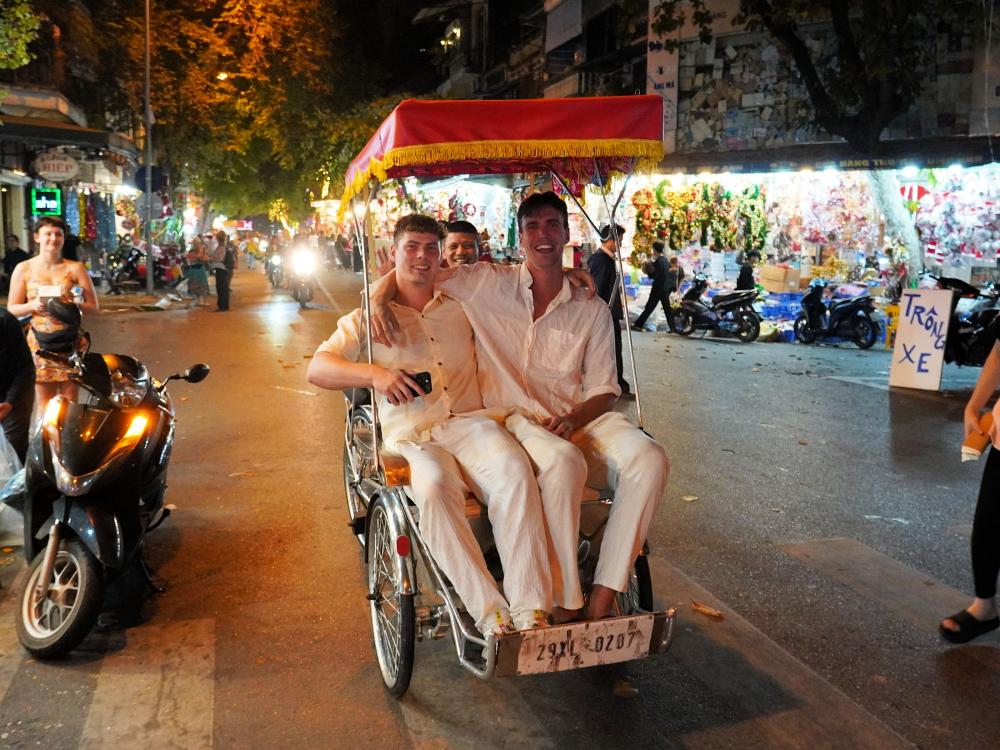 Rickshaw-sykkel i Vietnam