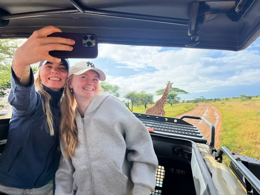 Selfietid med sjiraff